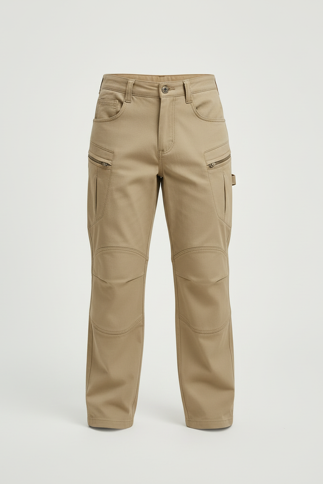 Pantalon Cargo Beige Enfant Multipoches Décontracté Durable - Toile - vue 3