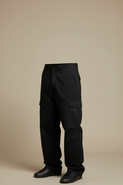 Pantalon Cargo Noir Ample Multi-Poches Homme - Toile - vue 3