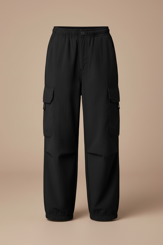 Pantalon Cargo Noir Décontracté Ample Enfant Garçon - Polyester - vue 3