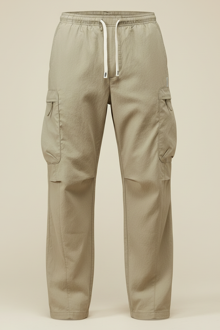 Pantalon Cargo Beige Ample Léger Décontracté Homme - Polyester - vue 3