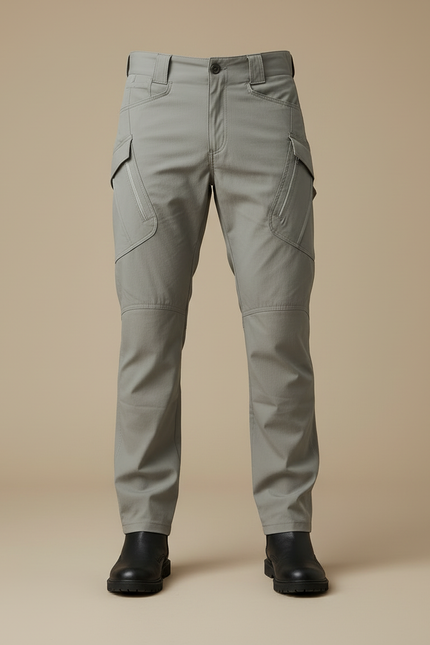 Pantalon Cargo Homme Tactique Gris Multipoches Résistant - Polyester - vue 3