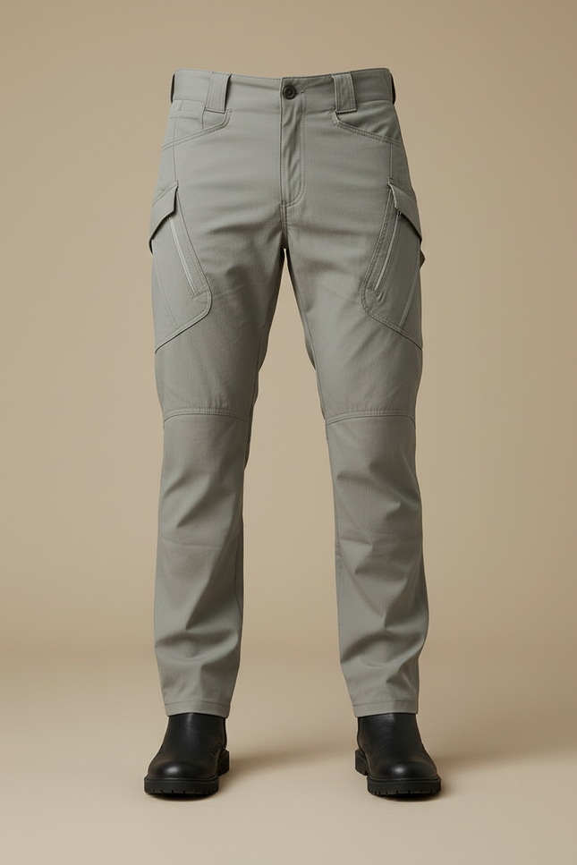 Pantalon Cargo Homme Tactique Gris Multipoches Résistant - Polyester - vue 3