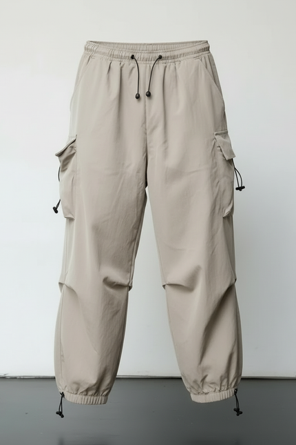 Pantalon Cargo Beige Ample Multi-Poches Décontracté Homme - Polyester - vue 3
