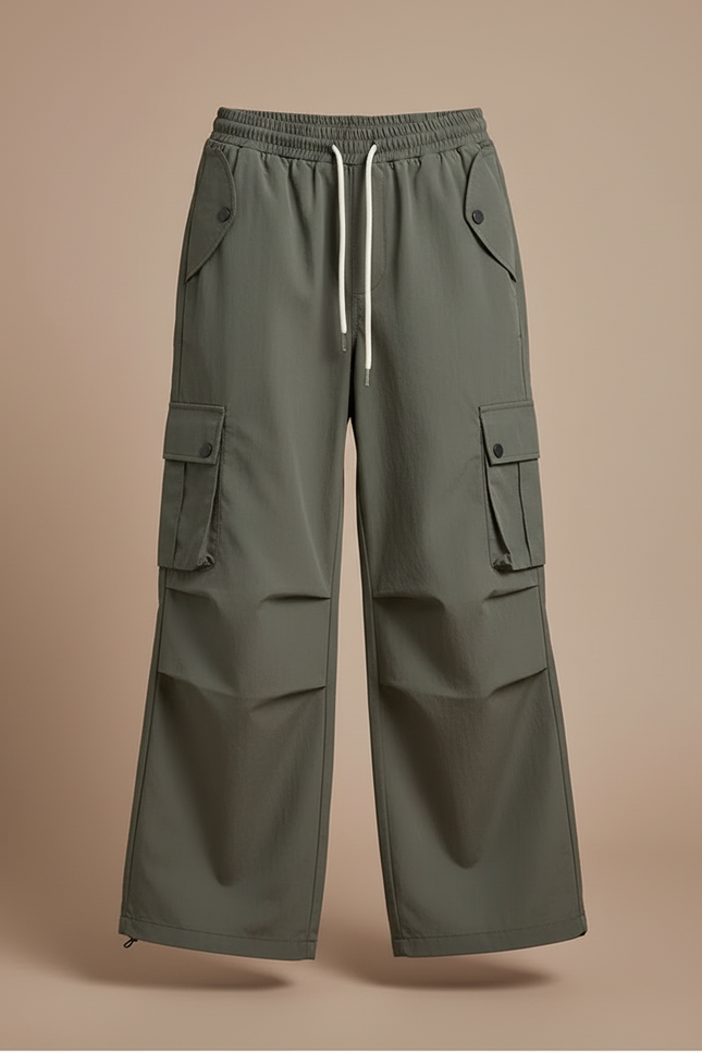 Pantalon Cargo Kaki Ample Décontracté Enfant - Polyester - vue 2