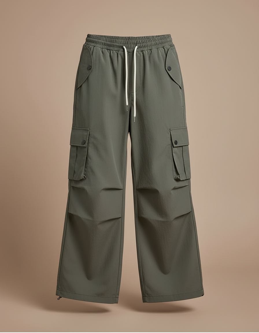 Pantalon Cargo Kaki Ample Décontracté Enfant - Polyester - vue 2