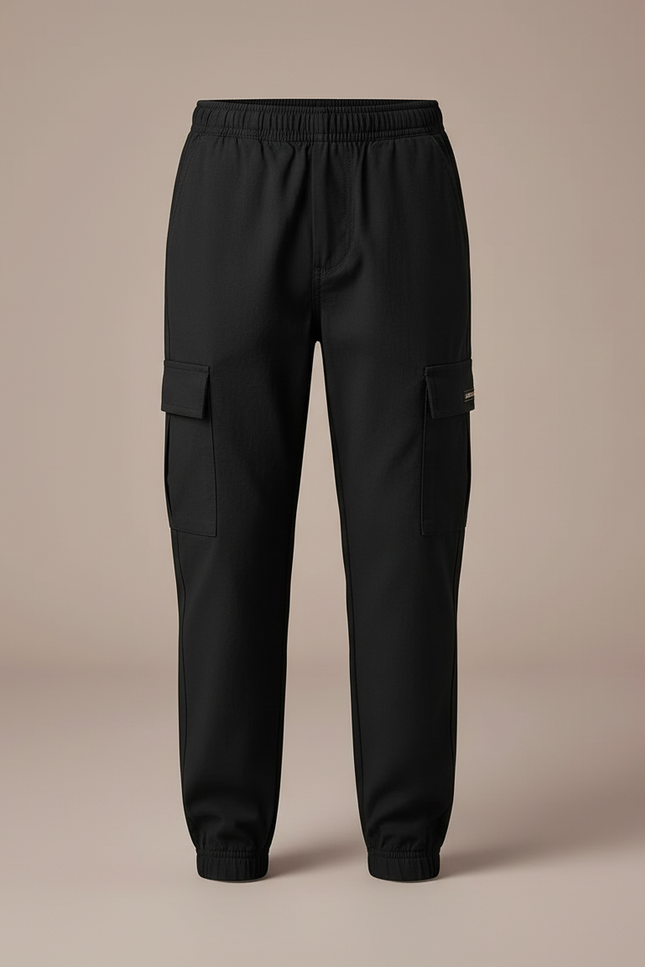 Pantalon Cargo Noir Décontracté Coton Multipoches Garçon - Polyester - vue 3