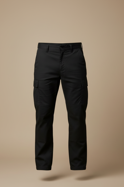 Pantalon Cargo Noir Homme Multi-Poches Décontracté Coton - vue 3