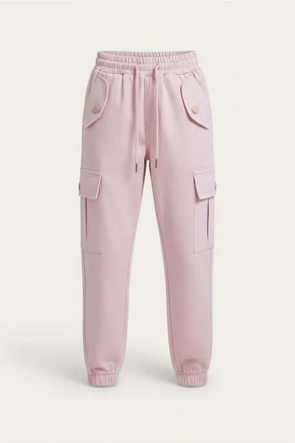 Pantalon Cargo Rose Ample Poches Coton Fille - vue 3