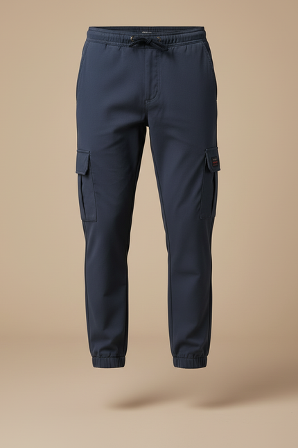 Pantalon Cargo Bleu Marine Coton Ample Décontracté Homme - Polyester - vue 3