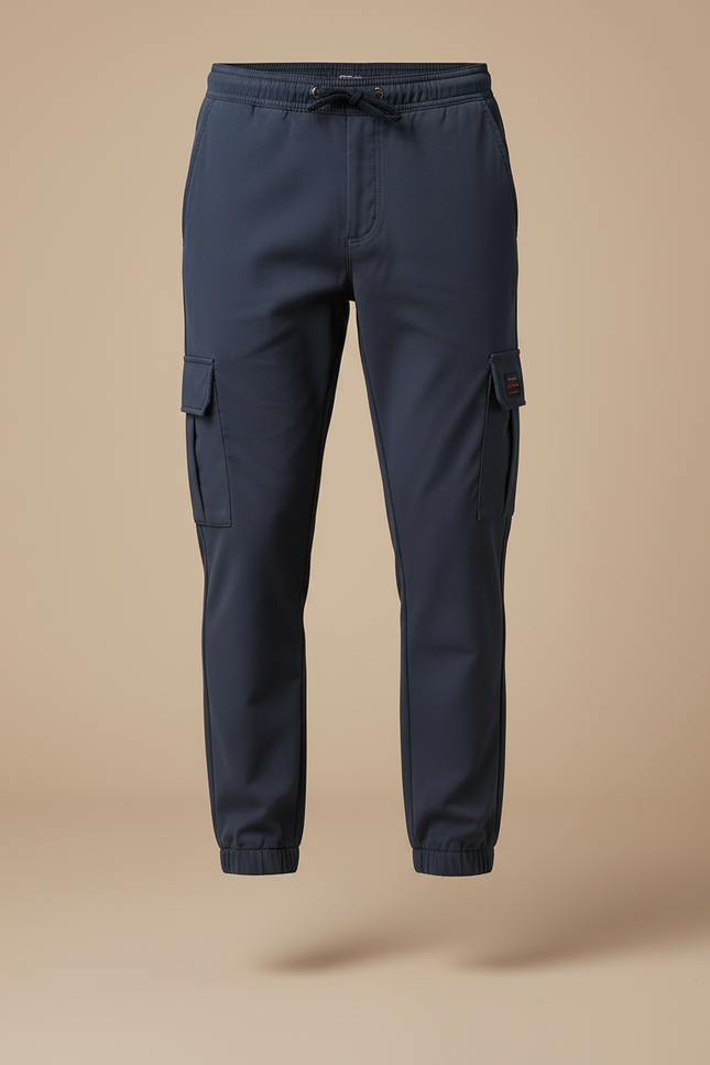 Pantalon Cargo Bleu Marine Coton Ample Décontracté Homme - Polyester - vue 3