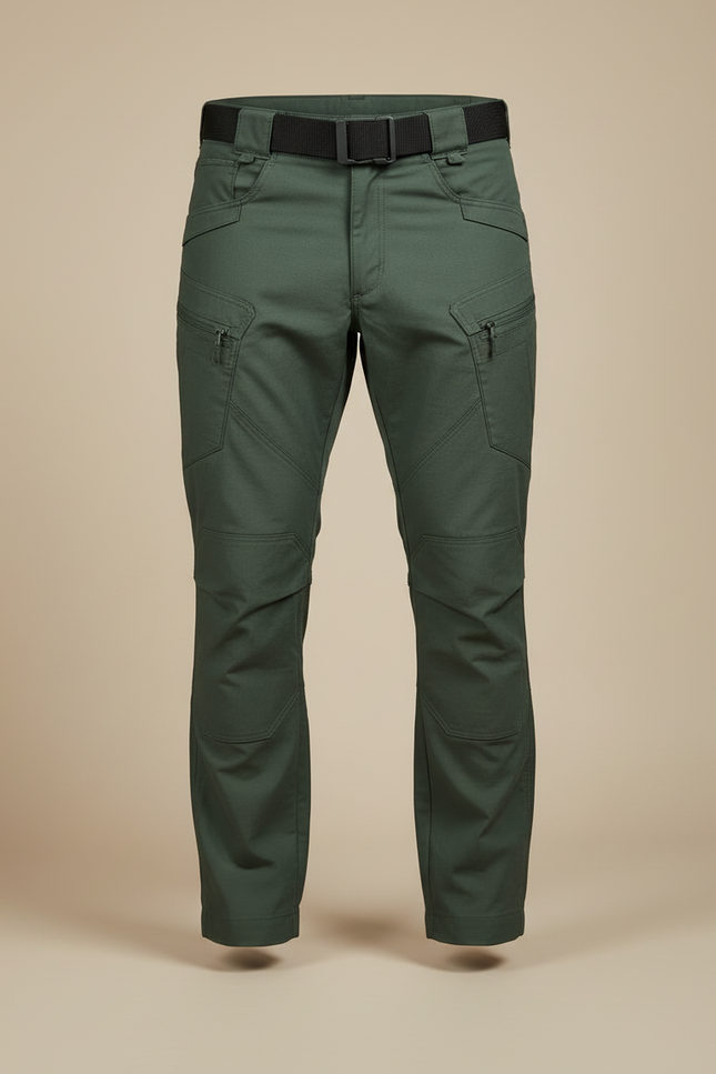 Pantalon Cargo Vert Homme Tactique Multipoches Résistant - Kaki Gabardine - vue 3
