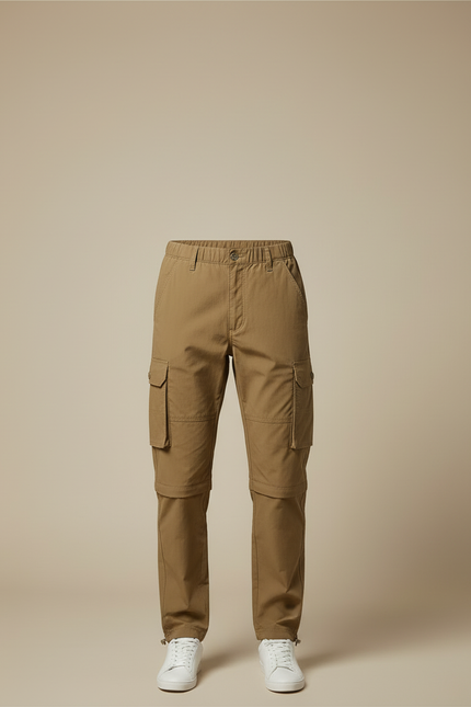 Pantalon Cargo Kaki Convertible Décontracté Multipoches - Gabardine - vue 3