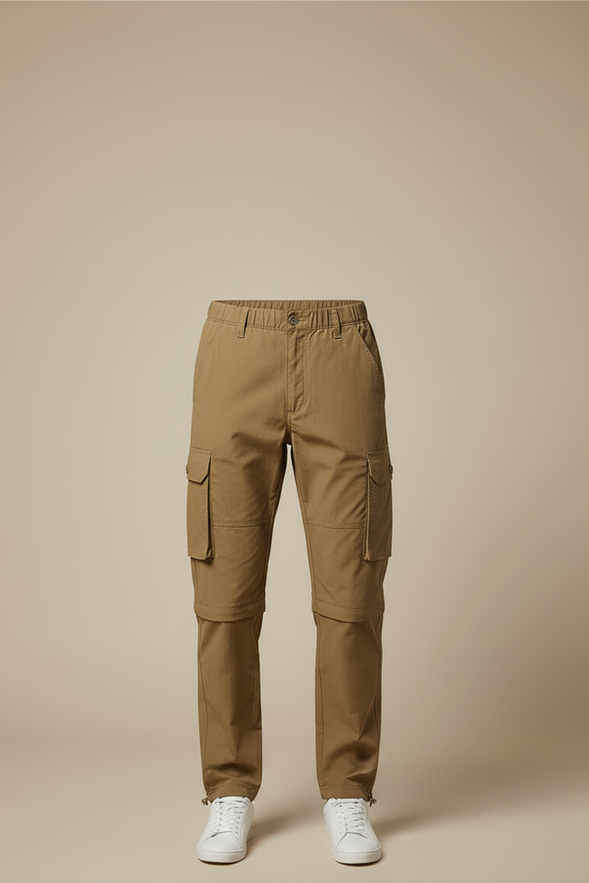 Pantalon Cargo Kaki Convertible Décontracté Multipoches - Gabardine - vue 3
