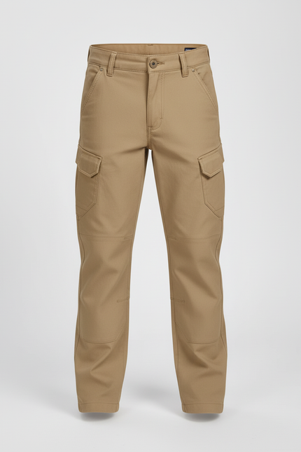 Pantalon Cargo Kaki Garçon Multipoches Décontracté - Gabardine - vue 3