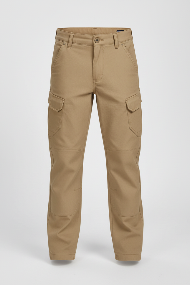 Pantalon Cargo Kaki Garçon Multipoches Décontracté - Gabardine - vue 3