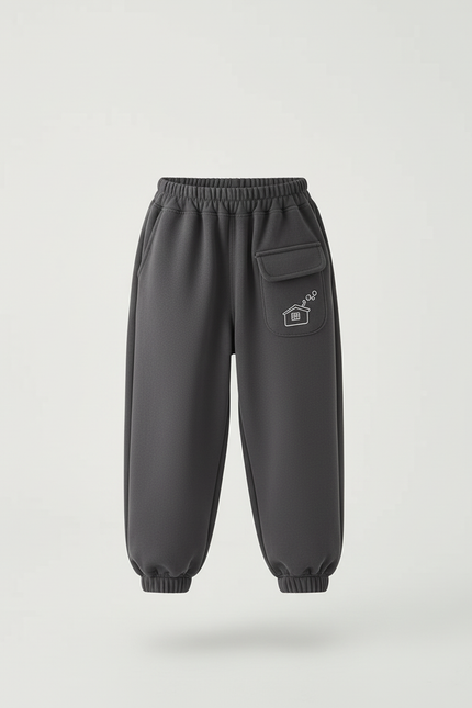 Pantalon Cargo Gris Ample Molleton Maison Enfant - vue 3