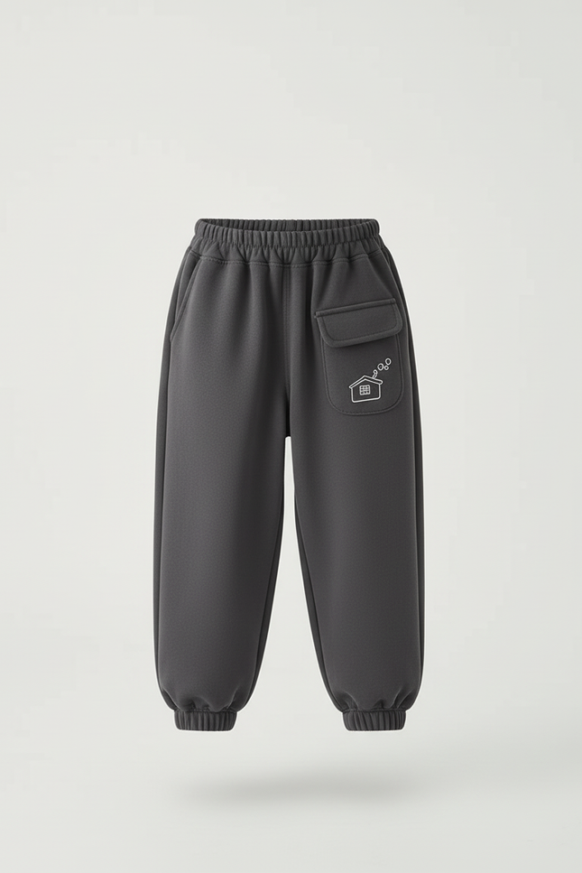 Pantalon Cargo Gris Ample Molleton Maison Enfant - vue 3