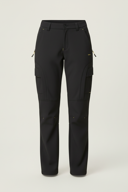 Pantalon Cargo Noir Fluide Multipoches Femme Décontracté - Polyester - vue 3
