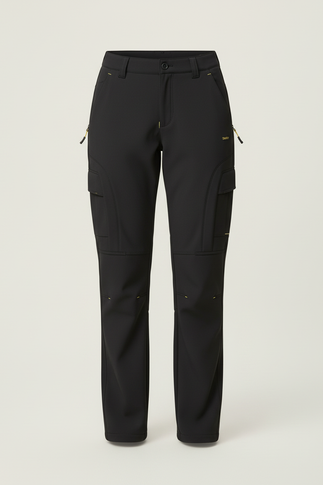 Pantalon Cargo Noir Fluide Multipoches Femme Décontracté - Polyester - vue 3