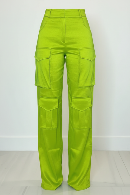 Pantalon Cargo Soie Femme - Vert - vue 3
