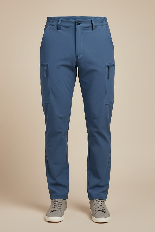 Pantalon Cargo Bleu Léger Multipoches Décontracté Homme - Polyester - vue 3