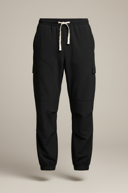 Pantalon Cargo Noir Homme Sport Décontracté Fluide - Polyester - vue 3