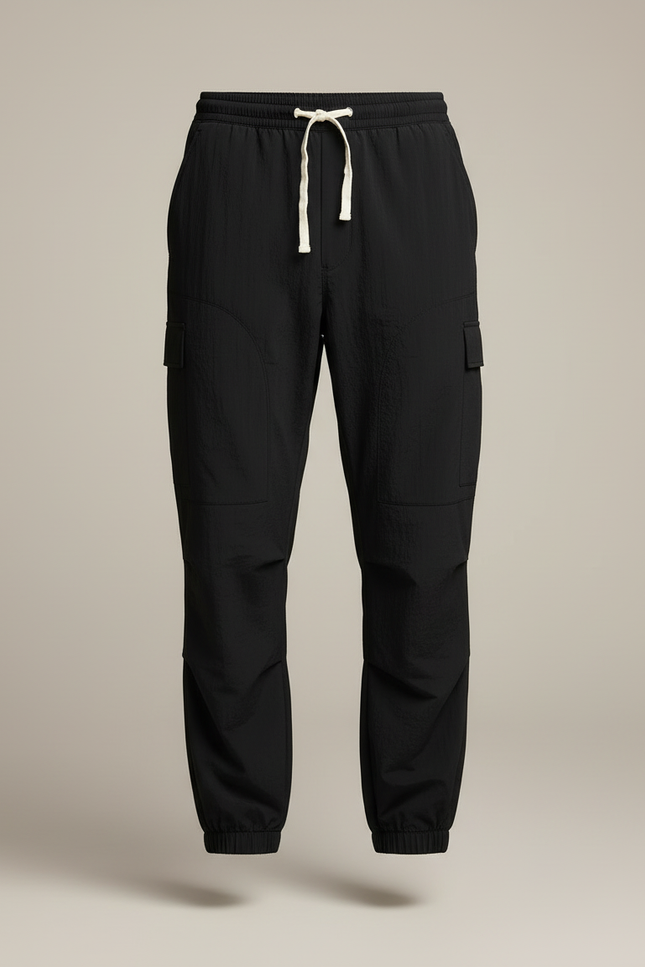 Pantalon Cargo Noir Homme Sport Décontracté Fluide - Polyester - vue 3