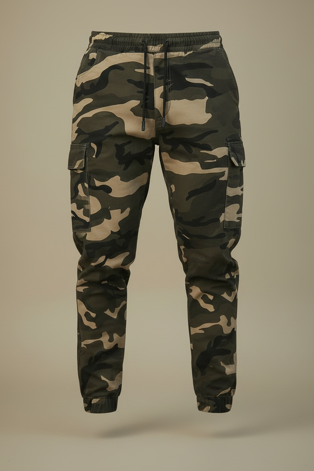 Pantalon Cargo Camouflage Homme Jogger Multipoches Décontracté - Multicolore Toile - vue 3