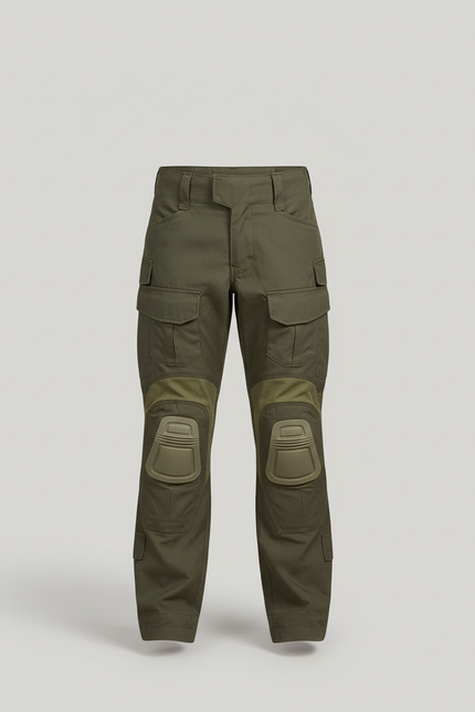 Pantalon Cargo Kaki Enfant Tactique Genouillères Renforcées - Toile - vue 3