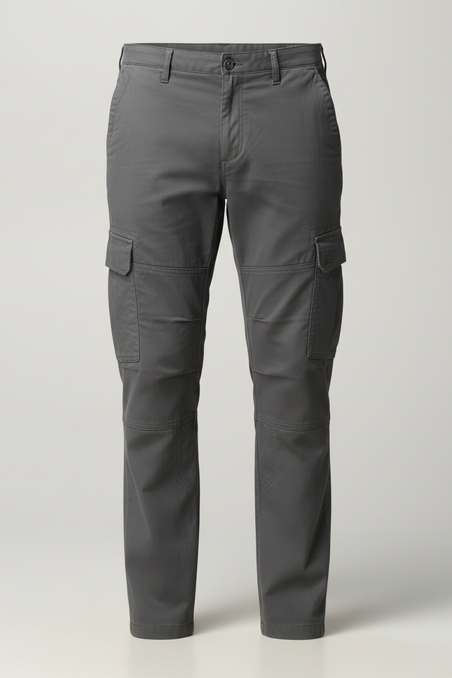 Pantalon Cargo Gris Coton Multipoches Confortable Renforcé Homme - vue 3