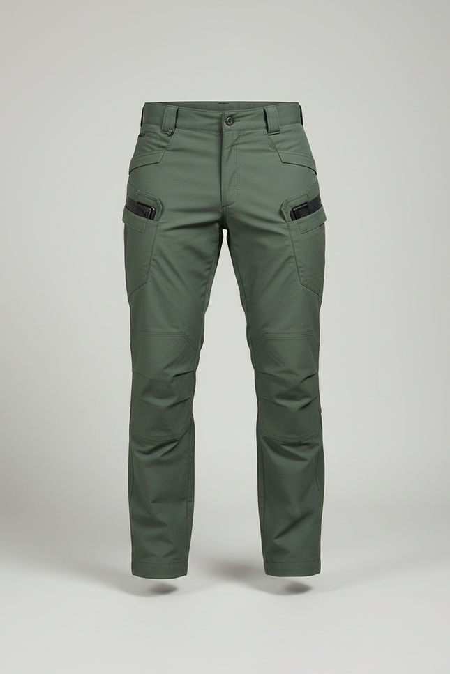 Pantalon Cargo Vert Militaire Tactique Multipoches Résistant - Kaki Polyester - vue 3