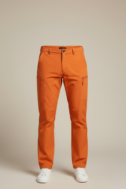 Pantalon Cargo Orange Léger Multipoches Homme Décontracté - Gabardine - vue 3