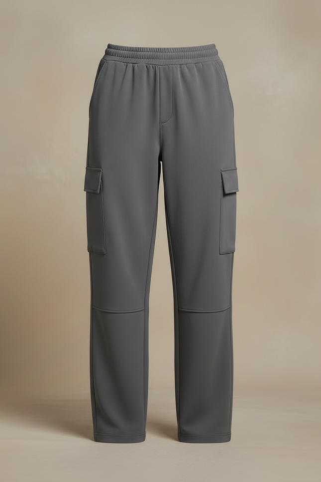 Pantalon Cargo Gris Femme Fluide Décontracté Multipoches - Polyester - vue 3