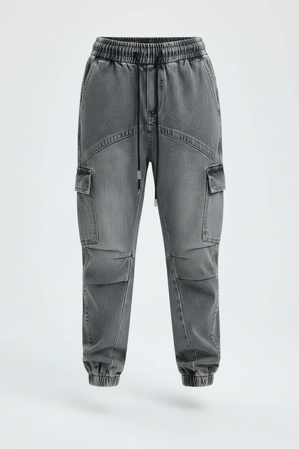 Pantalon Cargo Gris Délavé Ample Jogger Enfant - Jean - vue 3