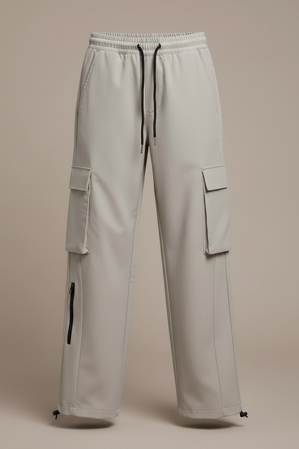 Pantalon Cargo Gris Clair Ample Décontracté Enfant - Polyester - vue 3