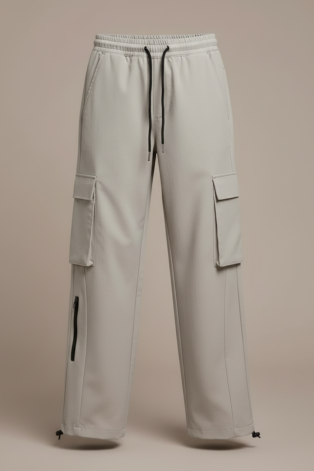 Pantalon Cargo Gris Clair Ample Décontracté Enfant - Polyester - vue 3