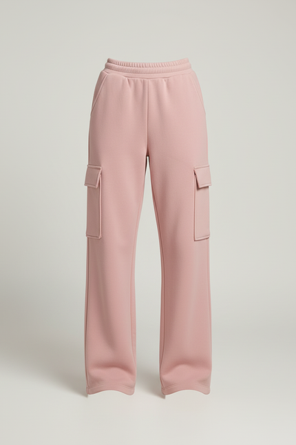 Pantalon Cargo Rose Ample Molletonné Femme - vue 3