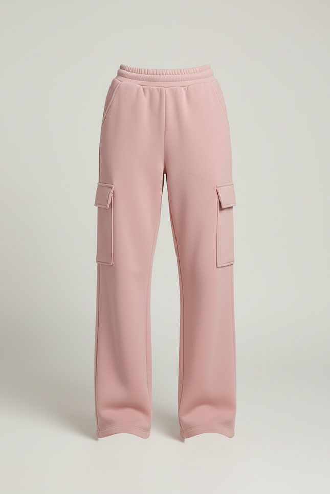 Pantalon Cargo Rose Ample Molletonné Femme - vue 3