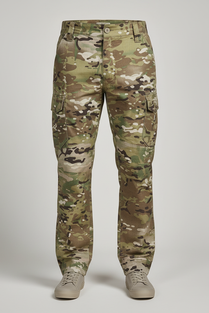 Pantalon Cargo Camouflage Militaire Multipoches Décontracté Homme - Multicolore Toile - vue 3