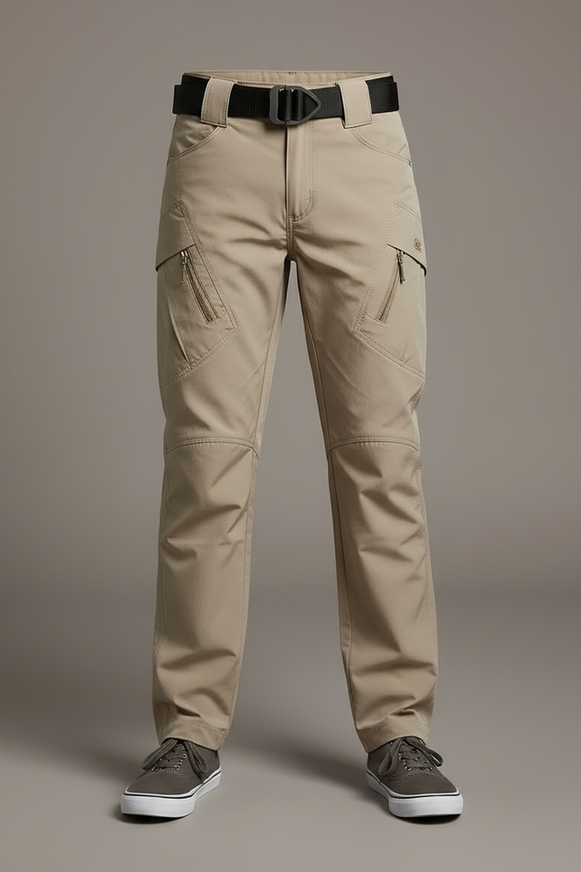 Pantalon Cargo Beige Enfant Multipoches Coupe Droite - Gabardine - vue 3