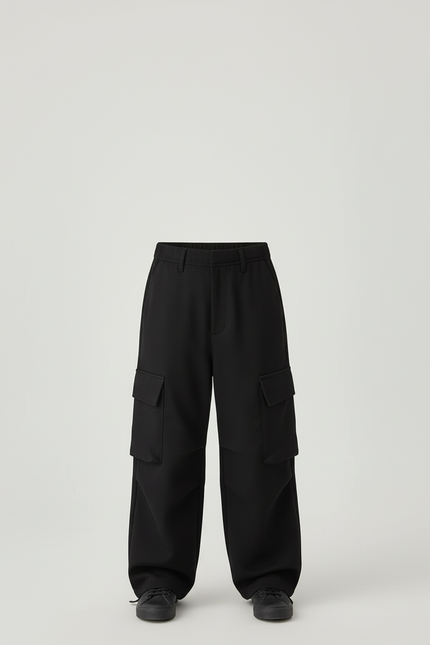 Pantalon Cargo Garçon Noir Baggy Softshell - Polyester - vue 3