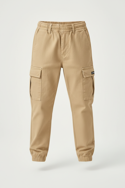 Pantalon Cargo Beige Ample Décontracté Enfant Garçon - Toile - vue 3