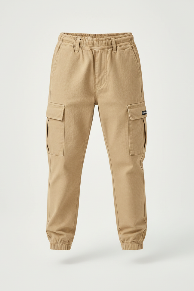 Pantalon Cargo Beige Ample Décontracté Enfant Garçon - Toile - vue 3
