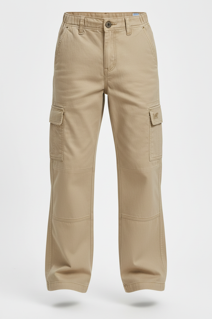 Pantalon Cargo Beige Coton Ample Multipoches Enfant - vue 3