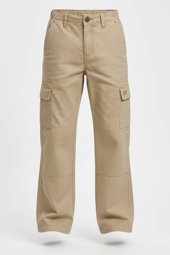 Pantalon Cargo Beige Coton Ample Multipoches Enfant - vue 3