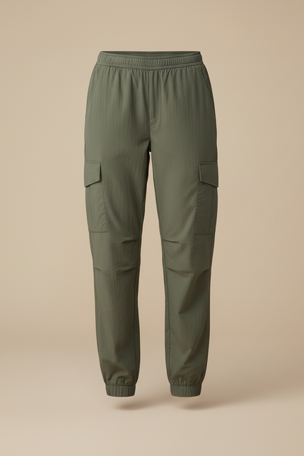 Pantalon Cargo Vert Kaki Léger Fluide Femme - Gabardine - vue 3