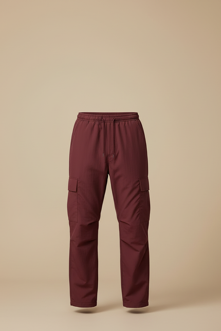 Pantalon Cargo Bordeaux Ample Décontracté Homme - Polyester - vue 3