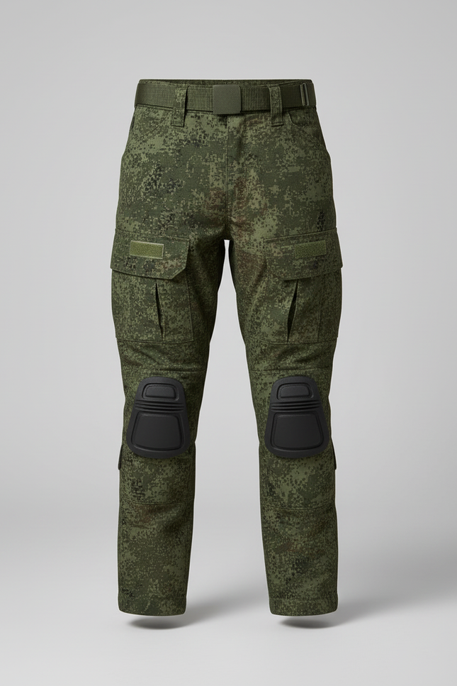 Pantalon Cargo Militaire Camouflage Vert Garçon Tactique - Toile - vue 3