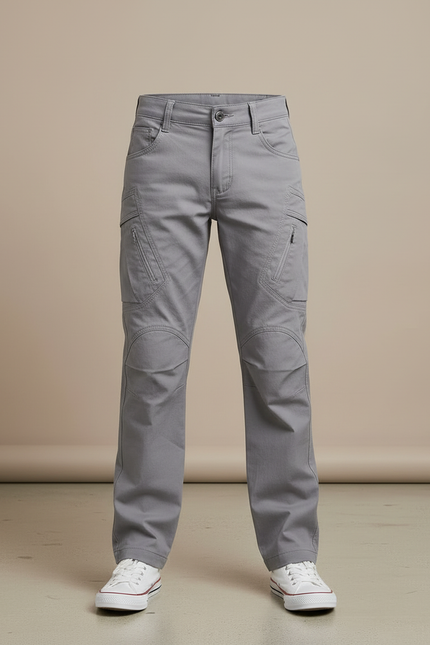 Pantalon Cargo Gris Enfant Renforcé Multi-Poches - Gabardine - vue 3