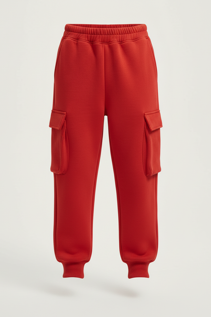 Pantalon Cargo Rouge Garçon Molletonné Décontracté - vue 3
